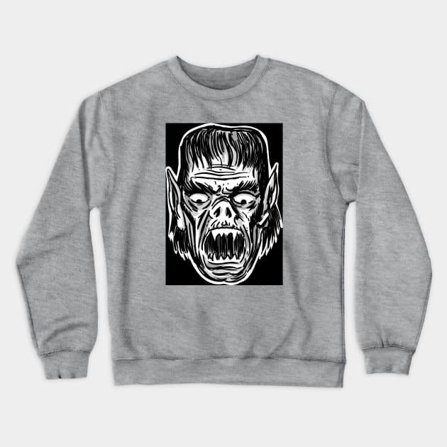 MONSTER HEAD HORROR Crewneck Sweatshirt by AtomicMadhouse